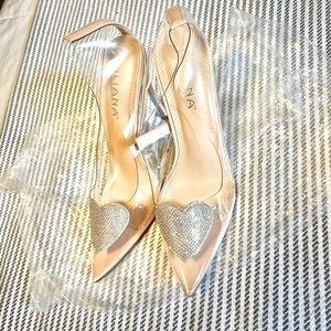 Liliana’s Clear Heart Rhinestone Heels